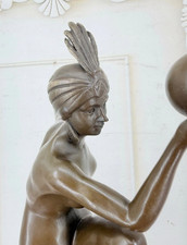 Bronze Dancer Acrobat Sculpture Ball Female Art Dancer Figure Marble Stella Lady picture