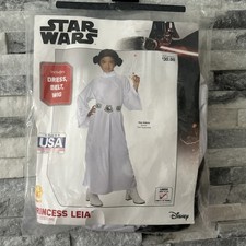 Girls Rubie's Princess Leia Star Wars Costume  Kids Large L size 12-14 NEW 8-10 picture
