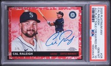 2025 Topps Chrome Platinum Toile Red Auto Cal Raleigh Seattle Mariners /5 picture