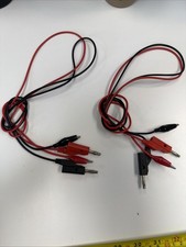2 x 3FT Alligator Probe Test Lead Clip to Banana Plug Probe Cable for Multimeter picture