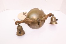 Vintage ATQ Mission Arts & Crafts Brass Pendant Chandelier Light Fixture 2 Light picture