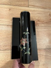 Japanese Lacquerware Wajima-Nuri colorful Clematis Flower Vase With Insert picture