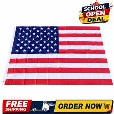 3x5 FT Outdoor Embroidered American Flag Made in USA Luxury Embroidered Star US picture