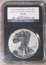 2012-S American Silver Eagle $1 Reverse Proof NGC PF70 San Francisco picture