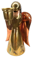 Vintage 1960s Metal Angel Christmas Candle Holder picture