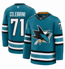 MACKLIN CELEBRINI San Jose Sharks Premium NHL New Teal SEWN Multiple Sizes picture