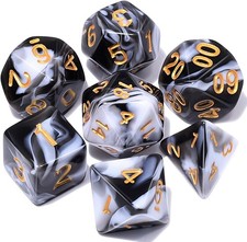 Complete 7-Piece Polyhedral Dice Set for D&D, RPGs - Stylish Velvet Bag Included picture