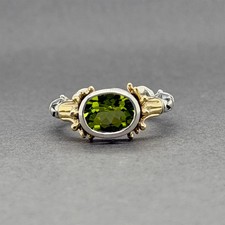 Estate Lagos Sterling Silver 18 Caviar 2.04ct Peridot Cocktail Ring picture