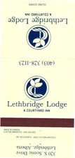Lethbridge Lodge A Courtyard Inn Lethbridge AB Vintage Matchbook 1980s picture