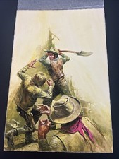 ORIGINAL Lonati Western King #355 Cover Art German Pulp Painting Cowboy Genre picture