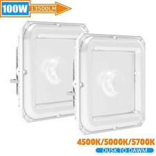 2PACK 100W LED Canopy Gas Station Light Fixture CCT 4.5-5.7K Photocell Shop Lamp picture