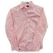 J.Crew Men’s Pink/White Check Woven Long Sleeve Point Collar Button-Up Shirt picture