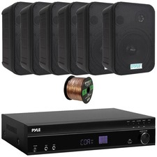 Pyle PT875BT ARC Hi-Def Sound Receiver, 6x 6.5'' 500W Max Black Speakers, Wire picture