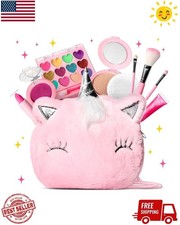 Kids Real Makeup Kit for Girls  with Fluffy Purse - Real,  Non  Toxic,  Washable picture