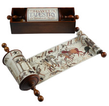 Bayeux Tapestry Replica Old World Scroll Duke Normandy 21.33' Wood Desk Tray New picture