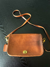 vintage coach pocket purse 9755 british tan leather united states crossbody bag picture
