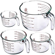 Le’raze GL 925 Set of 4 Glass Measuring Cups (New) picture