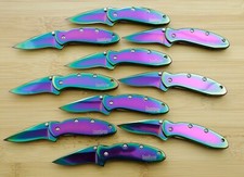 ONE 1600VIB Kershaw Chive Rainbow Pocket Knife plain Blade speedsafe Blem picture