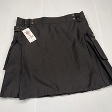 NEW UT Kilts Men's Black Utility Kilt Poly Cotton Blend Fabric, Snaps, Size 40 picture