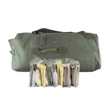 SDR MRE Survivor Daily Rations Insp Date: 8/2026 • Plus Old Style Duffle Combo picture