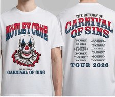 Motley Crue Carnival Of Sins 2026 Rock Band Tour Concert Graphic T-Shirt picture