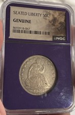 1856 O Seated Liberty 50 Cent Half Dollar; Ngc; Genuine; Purple Holder picture