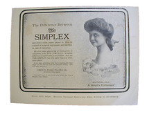1905 The Simplex Piano Company Worcester, Mass. Antique VINTAGE PRINT AD72 picture