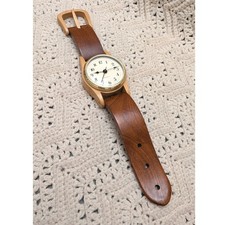 Handcrafted Wooden Quartz Watch Two Tone Natural Wood Grain Artisan Timepiece picture