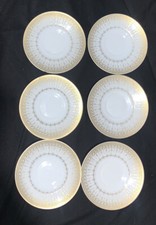Vintage Mottahedeh Design Portugal Coimbra S.P. Set Of 6 Saucers Gold White picture