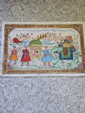 Antique Rajasthani Paintings On Silk 1950s 