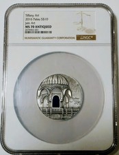 2016 TIFFANY ART - JANE ART- 2 oz .999 Fine Silver Coin Limited - NGC MS70 Antiq picture