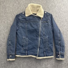 Calvin Klein Sherpa Denim Jacket Size XS Women’s EUC picture