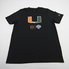 Miami Hurricanes adidas Short Sleeve Shirt Men's Black Used Multiple Sizes picture