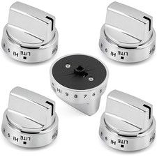 5Pack Stainless Steel Control Knob Compatible with GE Gas Range Stove WB03X24818 picture