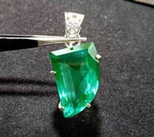 GIE Certified 39.25 Natural Paraiba Tourmaline 925 Silver Pendant Loose Gemstone picture