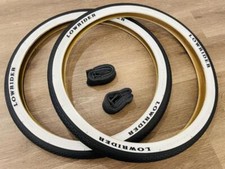 *LOWRIDER LOGO 26x2.125 Brick Pattern White Wall Tires and Tubes 26