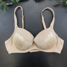 Soma Bra Women's 34C Beige Full Coverage Underwire Padded Lace Polka Dot picture