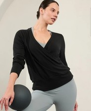 Athleta Recharge Sweatshirt Women Size 3X New Black picture