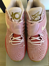 Nike KD 14 'Aunt Pearl' Athletic Sneakers Pink/White Abstract Rubber picture