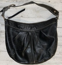 Vintage Coach F13730 Black Leather Bucket Hobo Shoulder Bag Handbag Purse picture