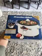 Vintage Proctor Silex Slow Cooker 3.5QTS Oval White - Vegetables 33375 picture