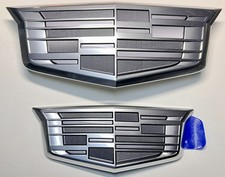 2021-2026 Cadillac XT5 Front & Rear Emblems in Monochrome Finish 84675901 OEM GM picture