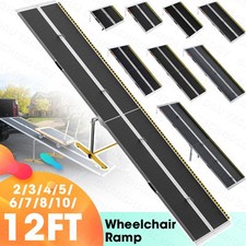 2/3/4/5/6/7/8/10/12FT Home Wheelchair Ramp Non-Skid Folding Aluminum Ramps Steps picture