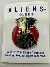 VINTAGE 1989 Aliens Queen Enamel Pin - NOS Deadstock in Wrappers -  picture
