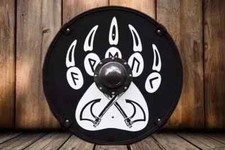 Beautiful Medieval Viking Bear paw Battle Ready Wooden Shield 24 inch Halloween picture