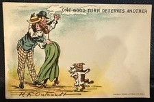 Vintage 1909 R.F. Outcault Comic Postcard  One Good Turn Deserves Another  – UDB picture