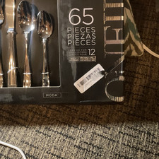 Oneida Moda 65pc Stainless Steel Flatware Set for 12 Knife Fork Spoon picture