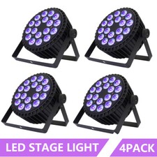 4Pcs SHEHDS LED Flat Par 18X18W RGBWAUV Par Stage Lights DJ Disco Aluminum Alloy picture