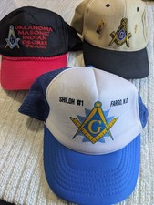 Lot Of Three Vintage Freemason Hats Snapback picture
