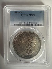 BU 1888-O Morgan Silver Dollar PCGS MS64 Rainbow Toned WSCEM picture